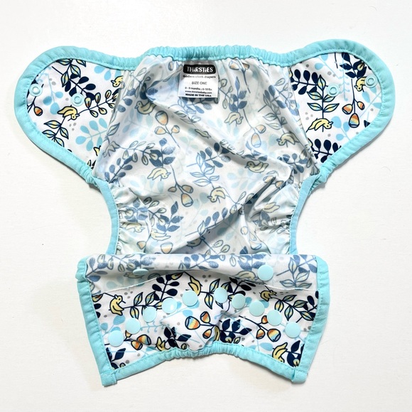 Thirsties Cloth Diaper Cover Bird Floral - Picture 3 of 7